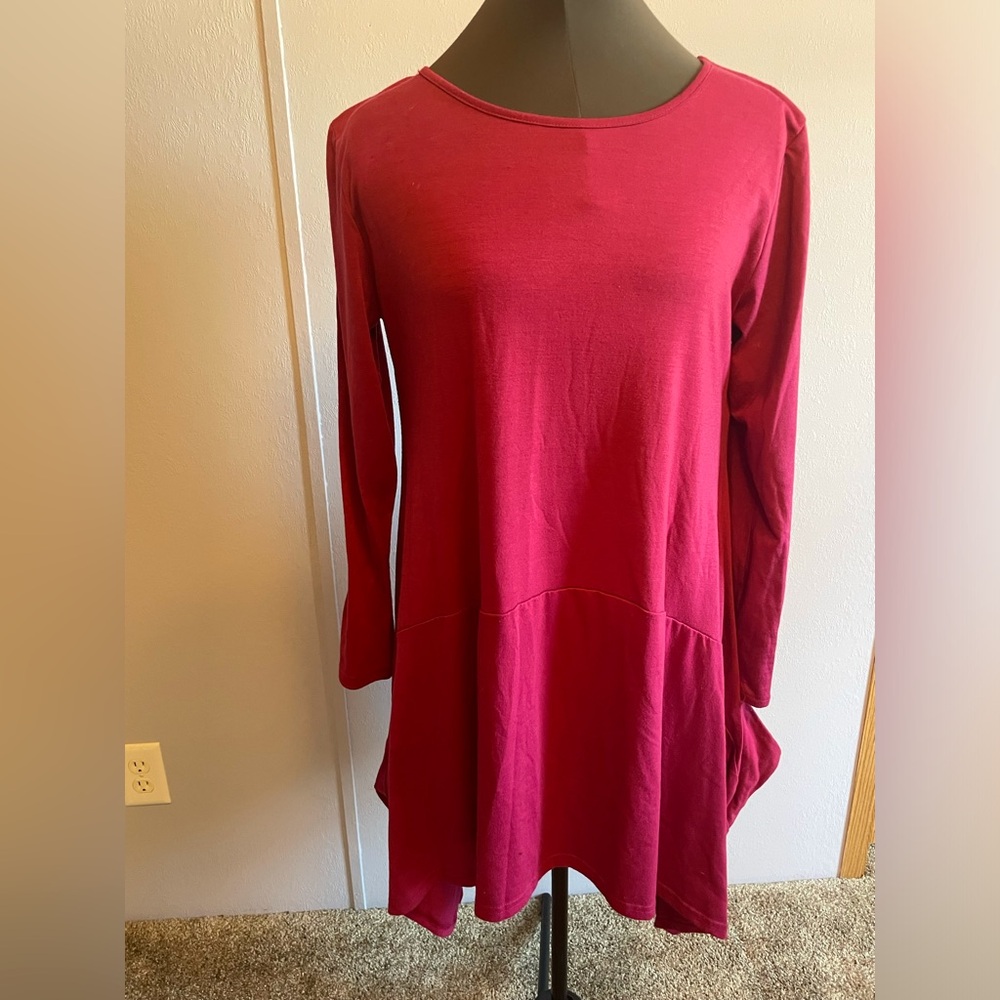 Fuchsia Tunic Top with Pockets